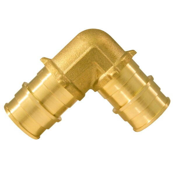 Homestead 0.75 in. Barb T x 0.75 in. D Barb PEX-A Brass 90 deg Elbow, 50PK HO2188870 - main